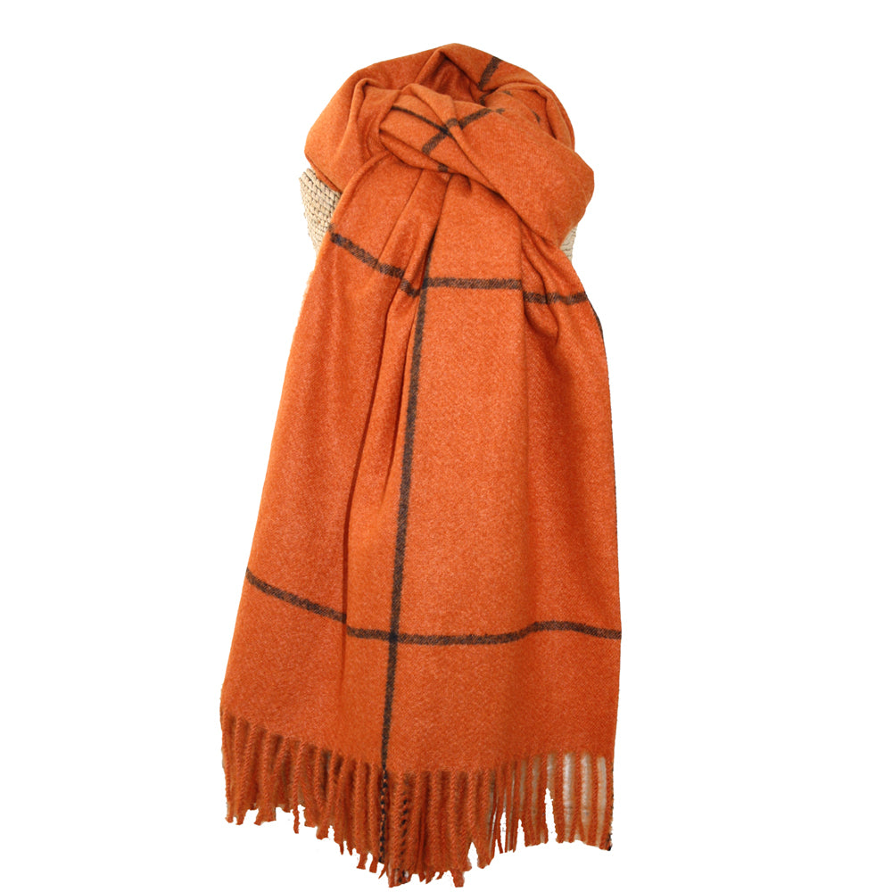 Big Checks Scarf - Orange