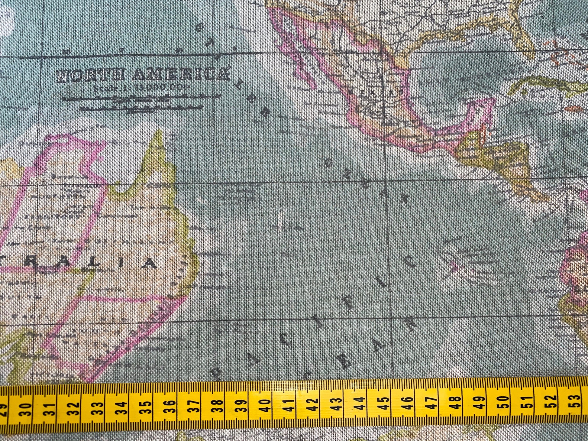 World Map Fabric - DOUBLE WIDTH, 280cm width, maps - per half metre