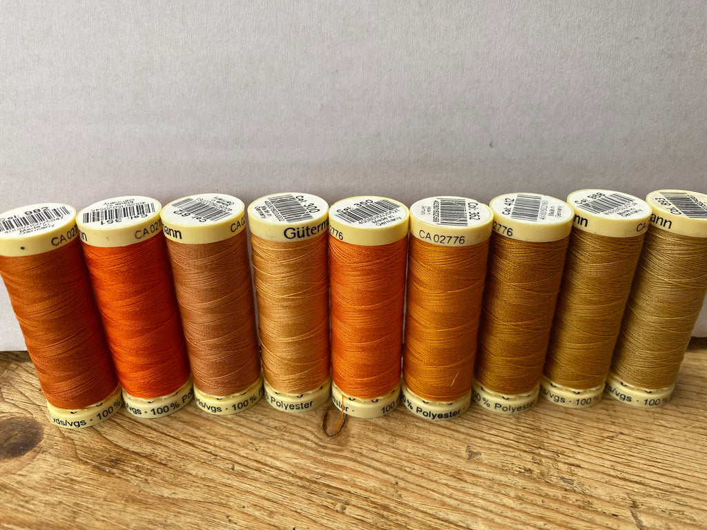 Gutterman sew all thread, 100% Polyester, 100metres, orange threads