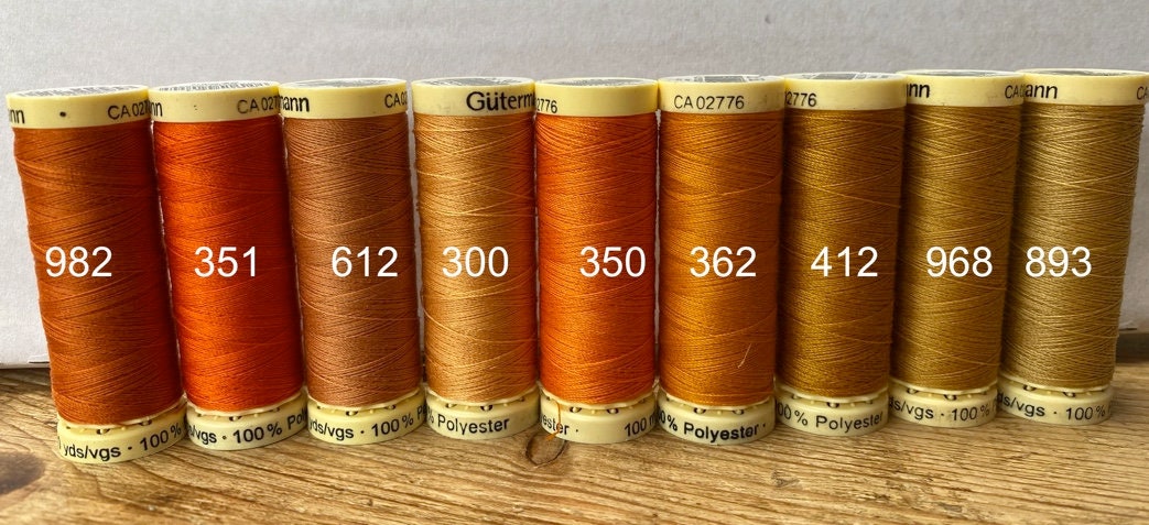 Gutterman sew all thread, 100% Polyester, 100metres, orange threads