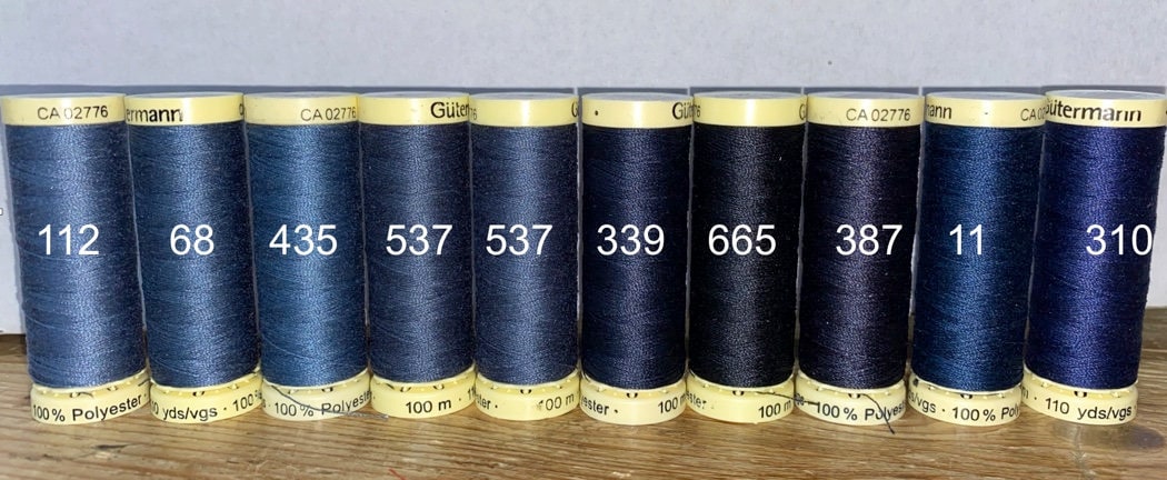 Gutterman sew all thread, navy threads, 100% Polyester, 100metres