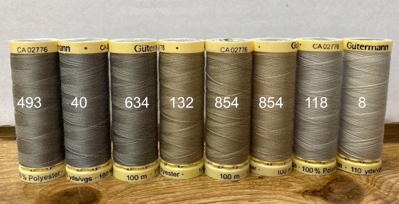Gutterman sew all thread, grey neutral threads, 100% Polyester, 100metres