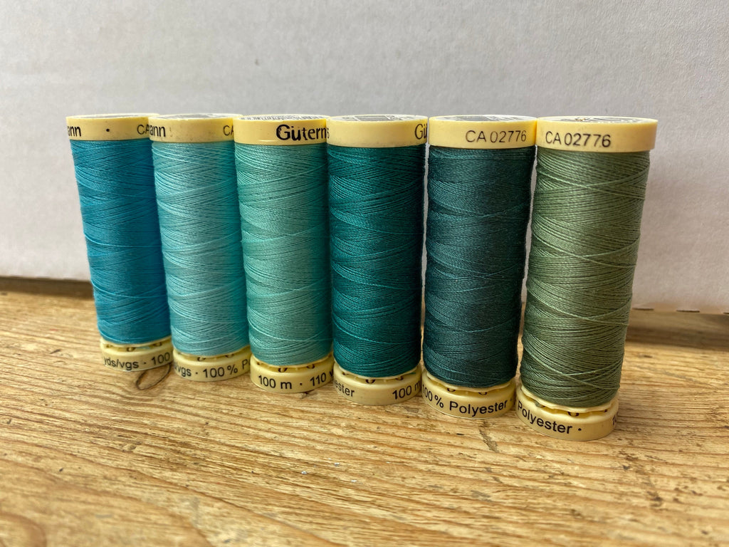 Gutterman sew all thread, 100% Polyester, 100metres, sewing, aqua threads, green
