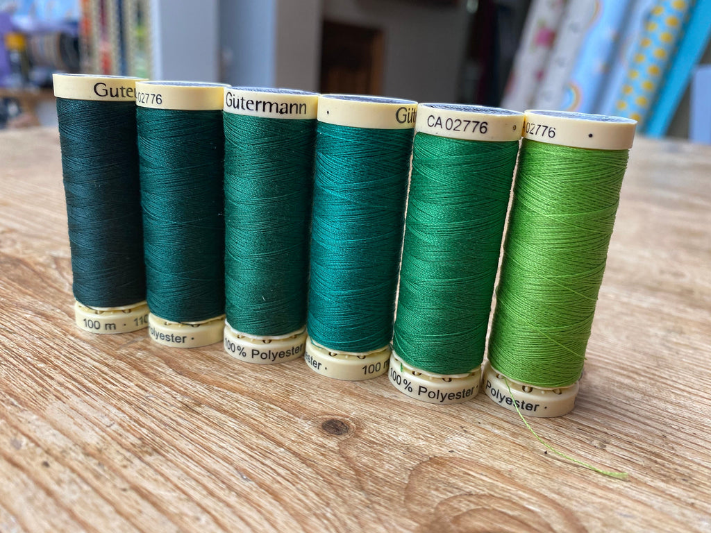 Gutterman sew all thread, green, 100% Polyester, 100metres