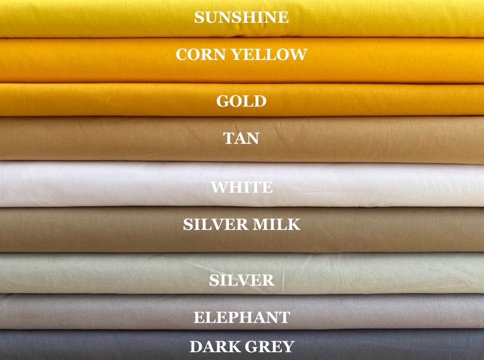 100% Cotton, Craft Cotton, Plain Fabrics, Colours, PER HALF METRE