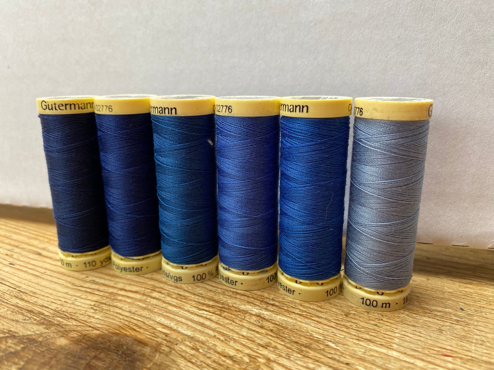 Gutterman Sew All Thread, 100% Polyester, 100metres, navy shades