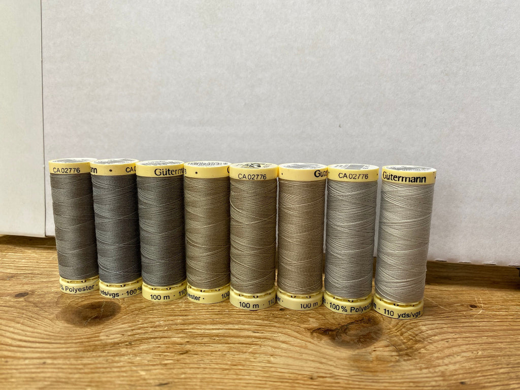 Gutterman sew all thread, grey neutral threads, 100% Polyester, 100metres