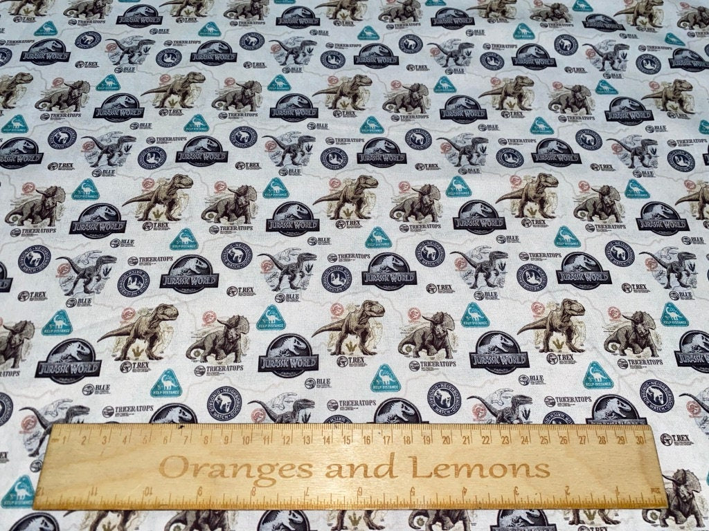 Jurassic World Fabric uk 100% Cotton Material DC justice league superhero, per half metre