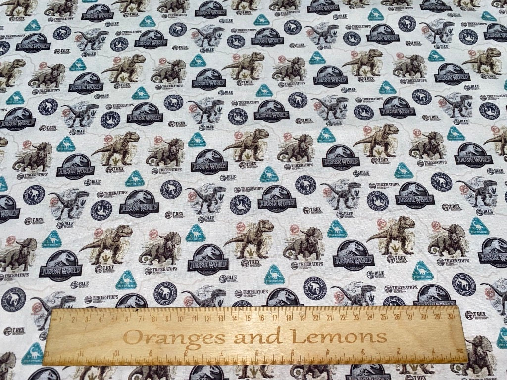 Jurassic World Fabric uk 100% Cotton Material DC justice league superhero, per half metre