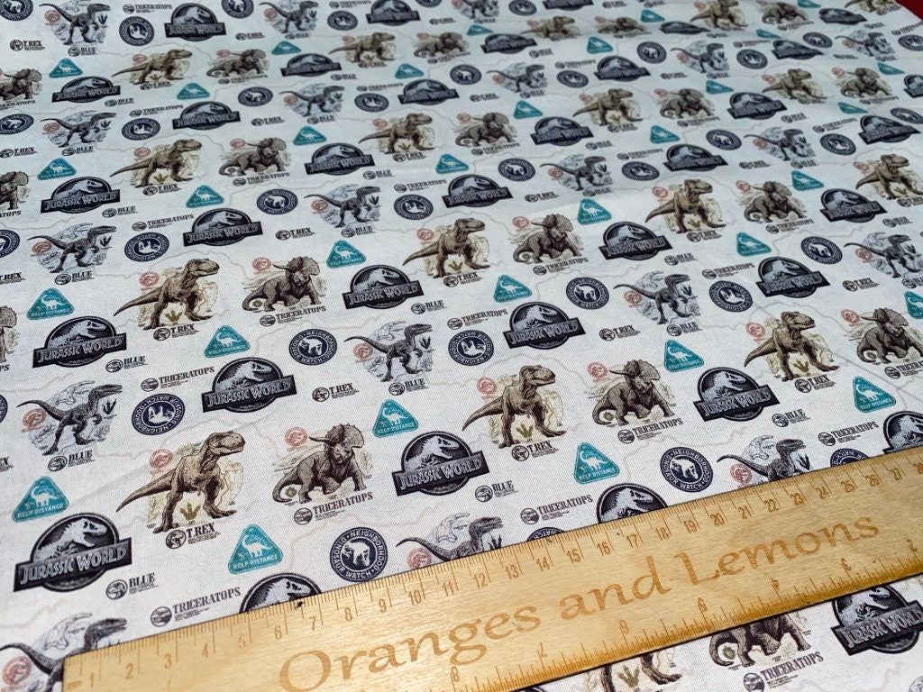 Jurassic World Fabric uk 100% Cotton Material DC justice league superhero, per half metre