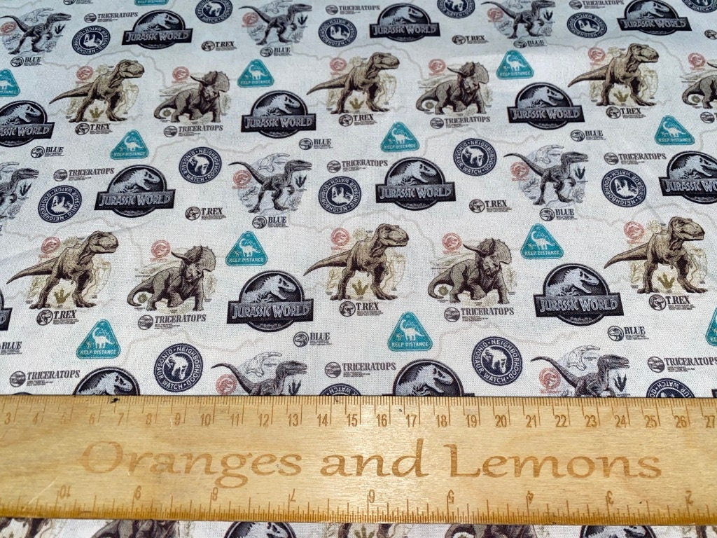 Jurassic World Fabric uk 100% Cotton Material DC justice league superhero, per half metre