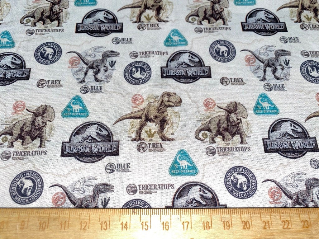 Jurassic World Fabric uk 100% Cotton Material DC justice league superhero, per half metre