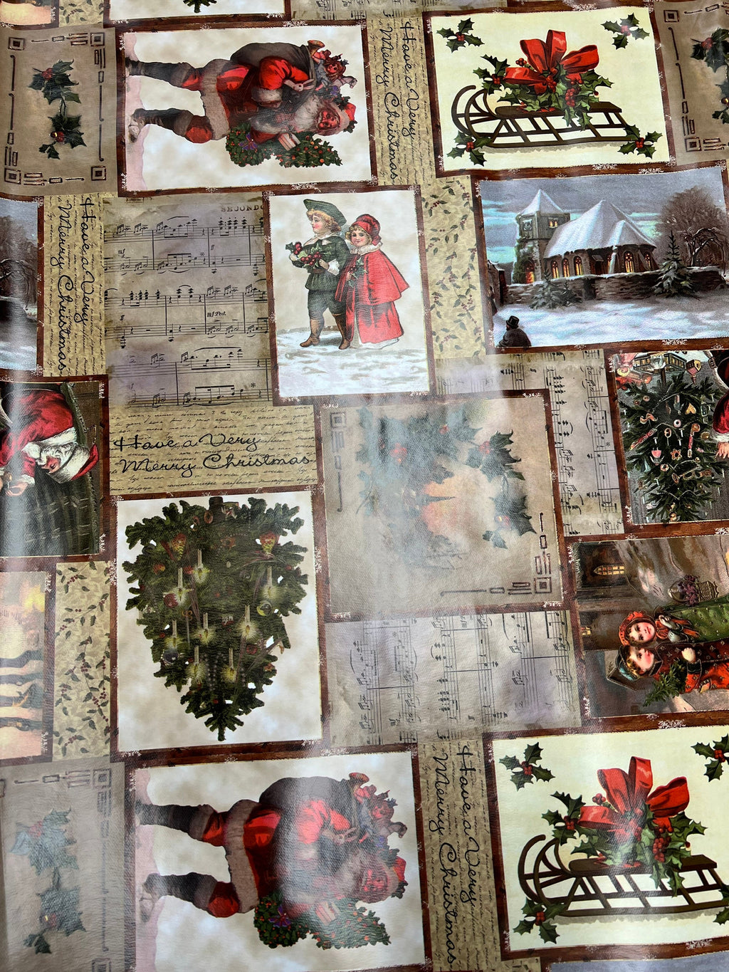 PVC Waterproof Fabric, Christmas, Fabrics, 140cm width, per half metre