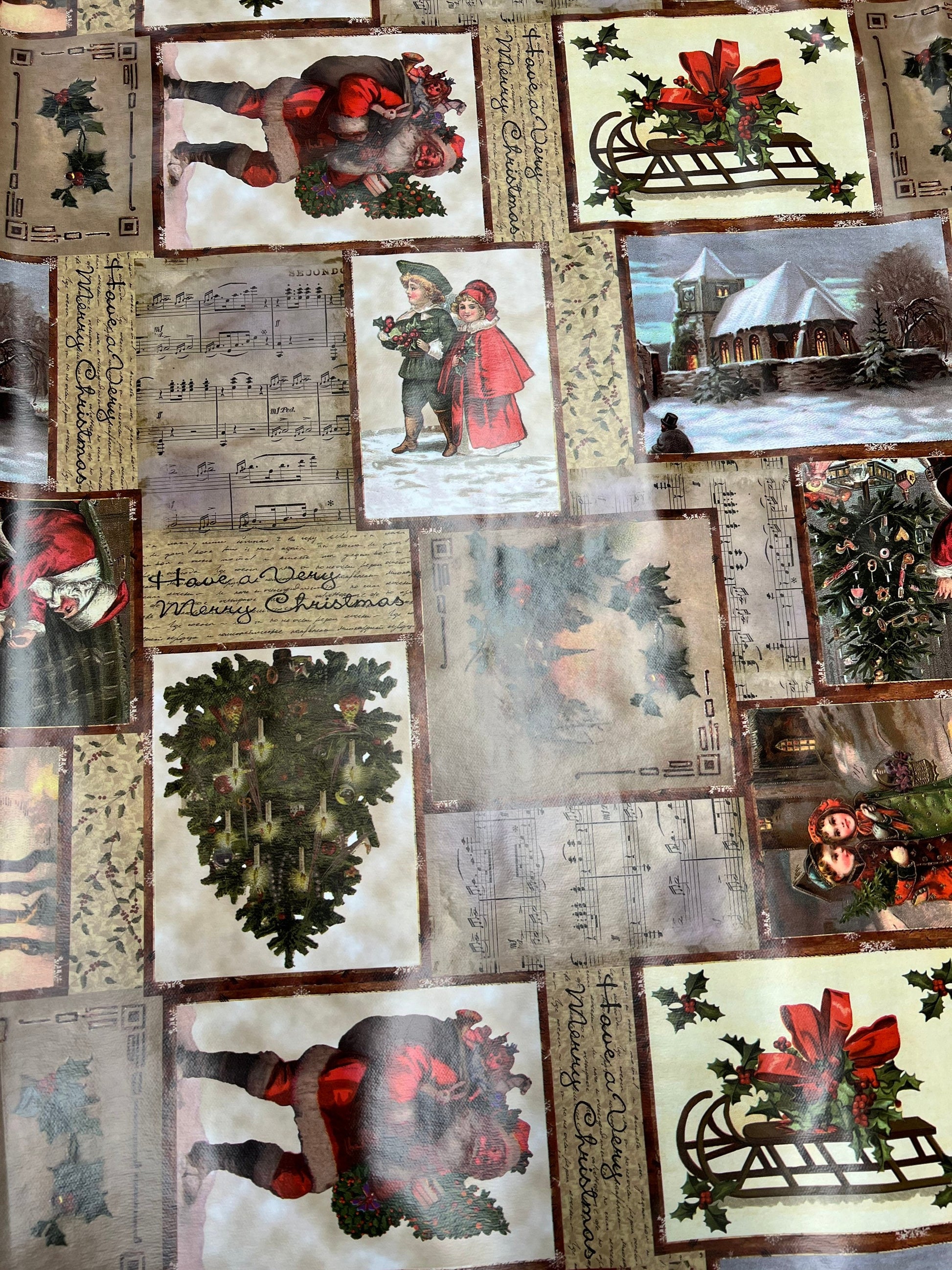 PVC Waterproof Fabric, Christmas, Fabrics, 140cm width, per half metre