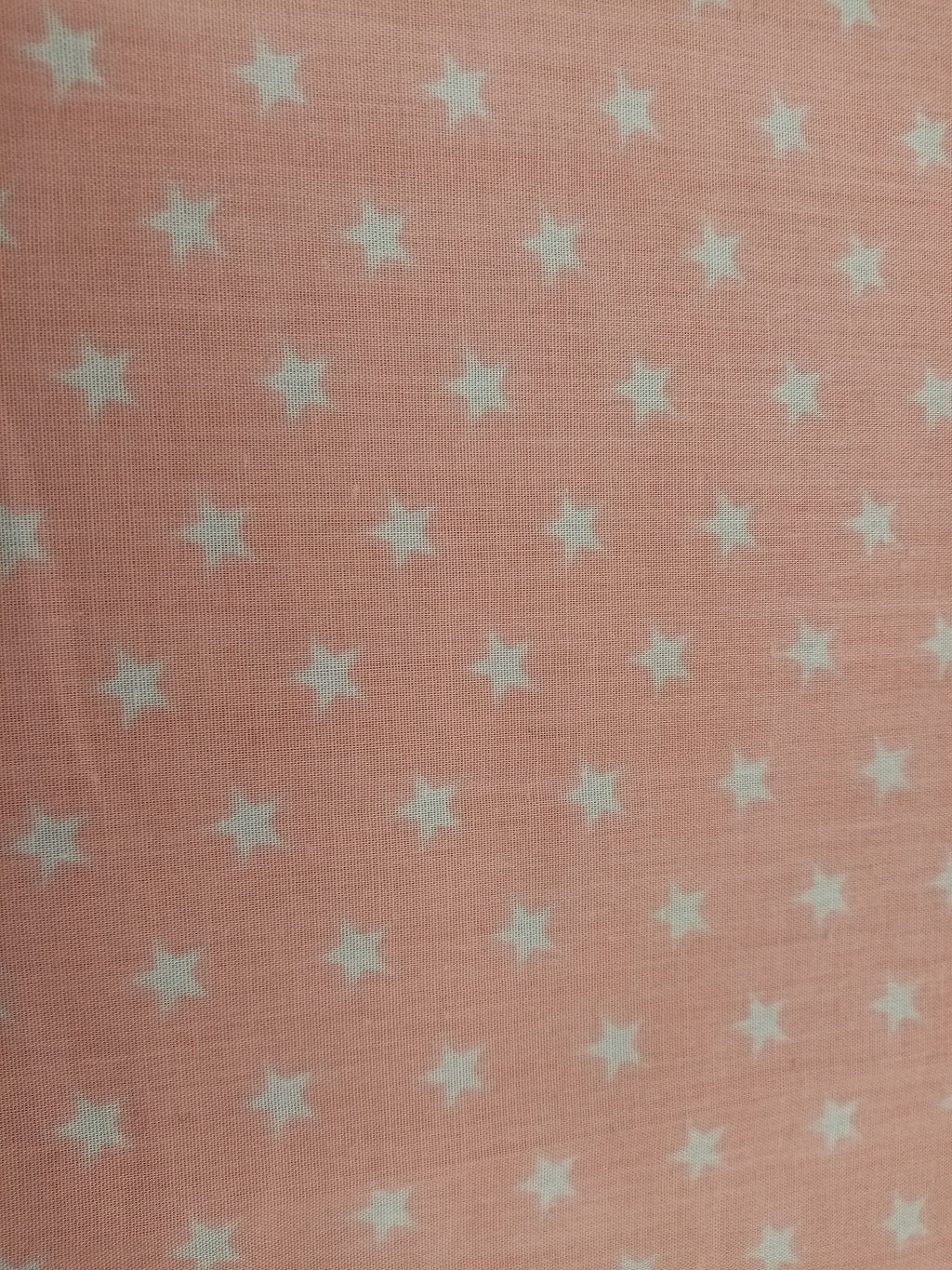Pink and White Star Print Fabric, Poly Cotton PER HALF METRE