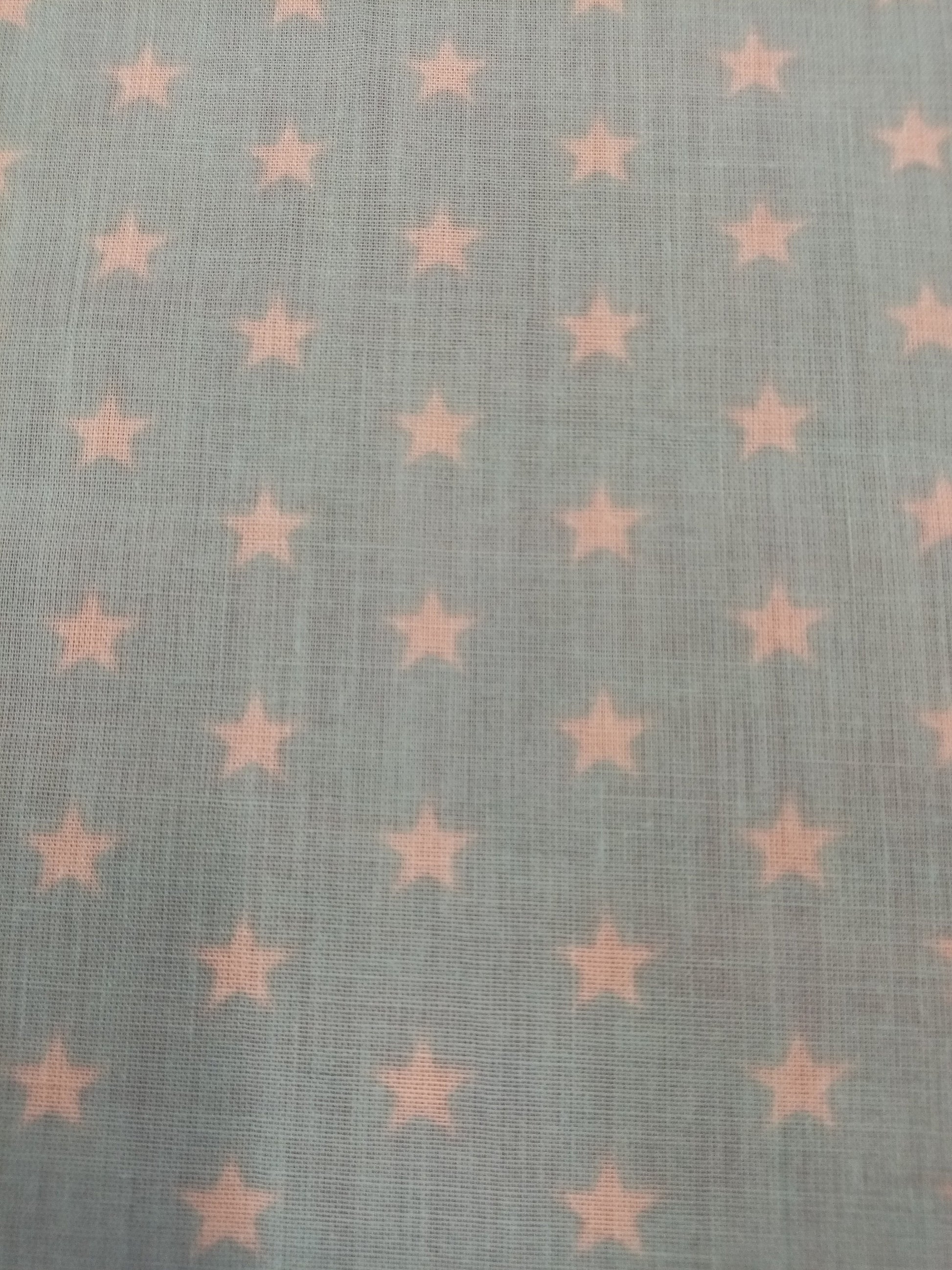Blue and White Star Print Fabric, Poly Cotton PER HALF METRE