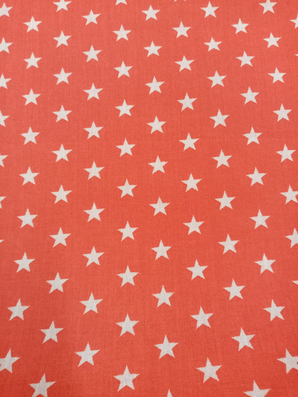 Red and White Star Print Fabric, Poly Cotton PER HALF METRE
