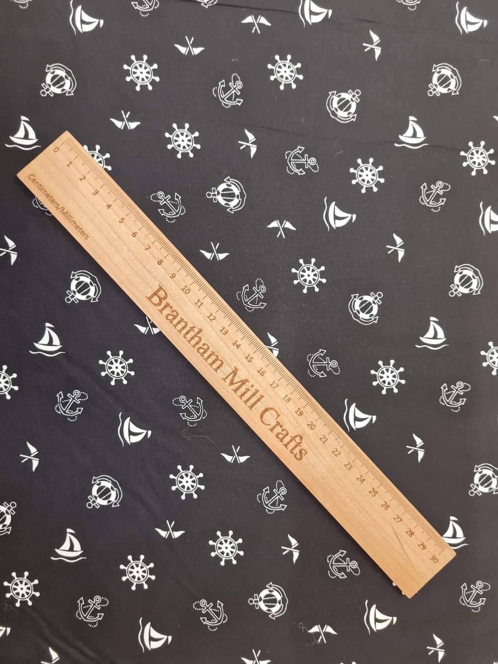 Nautical Print Fabric, 110cm width, 100% Cotton Poplin PER HALF METRE