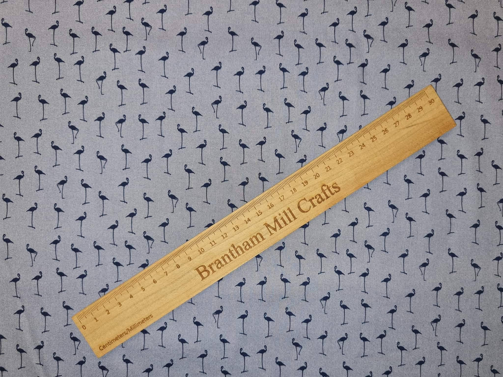 Blue Stork Print Fabric, 110cm width, 100% Cotton Poplin PER HALF METRE
