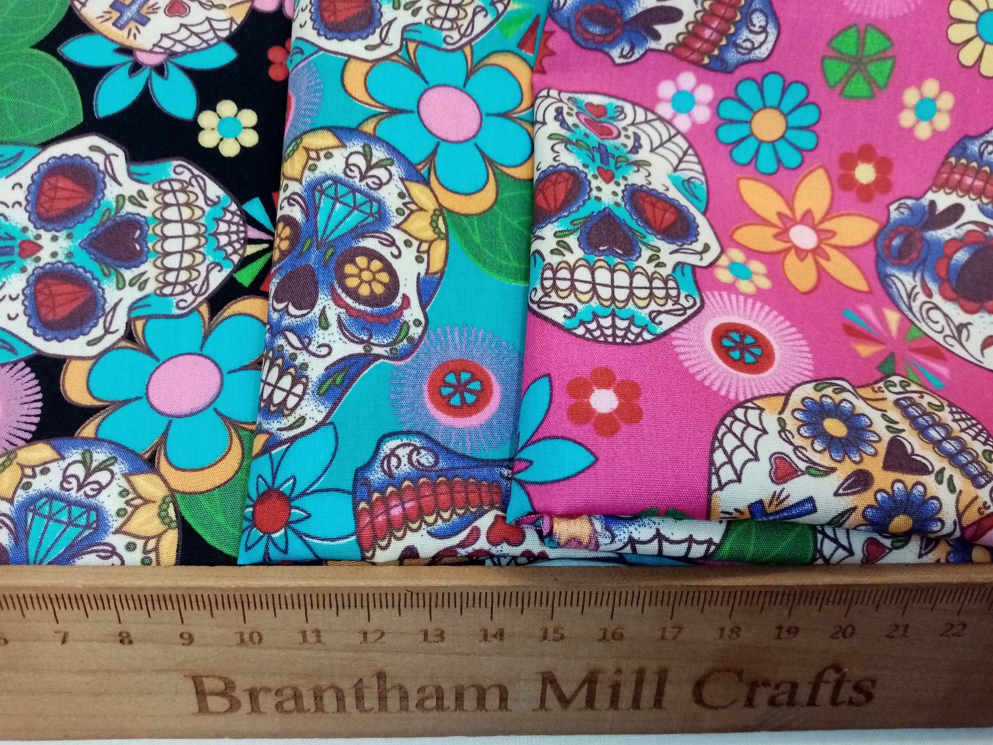 Sugar Skulls, Rose & Hubble 100% Cotton Poplin Fat Quarter Bundle - Halloween