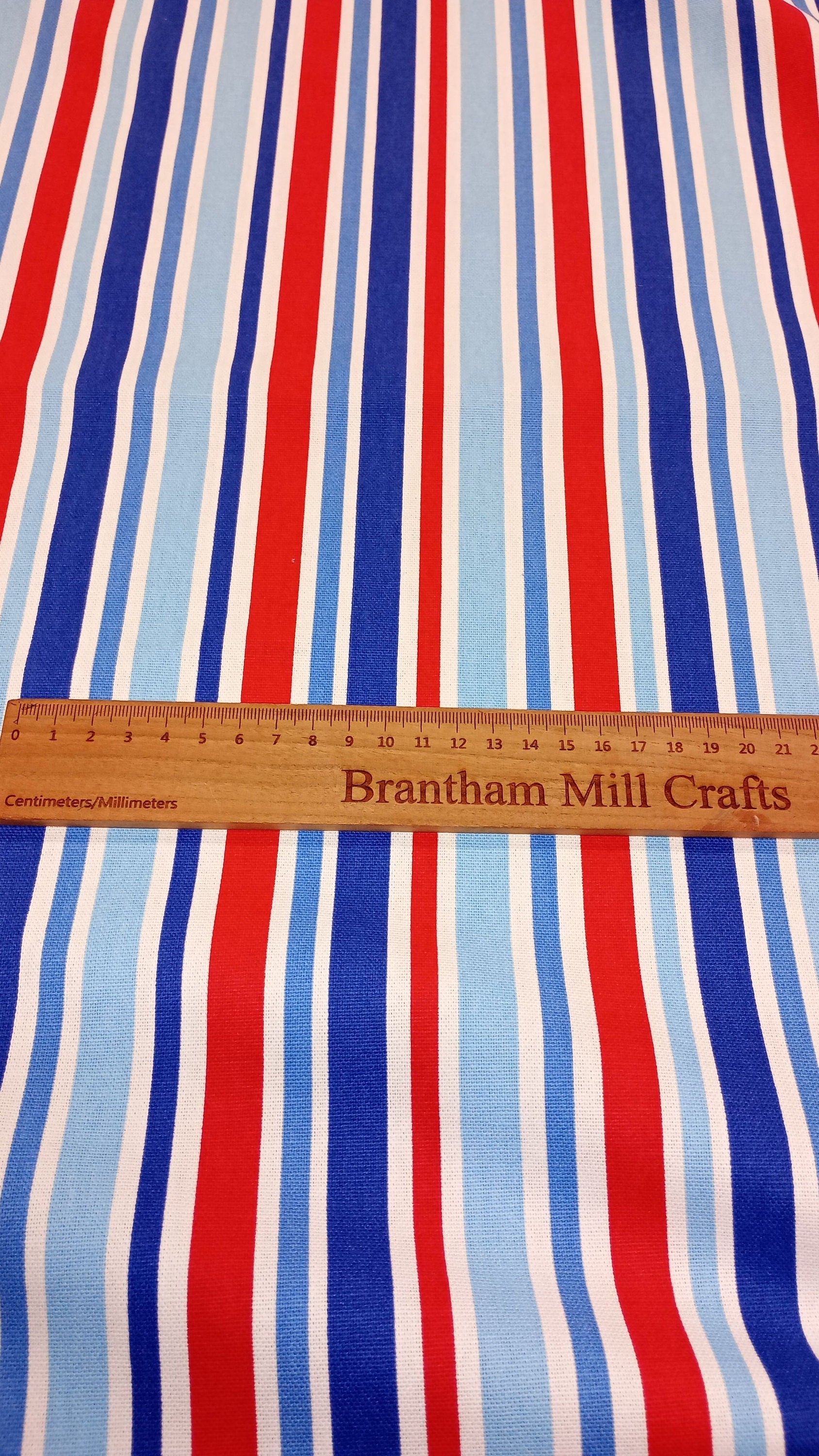 Nautical Stripe Fabric, 137 cm width, per half metre