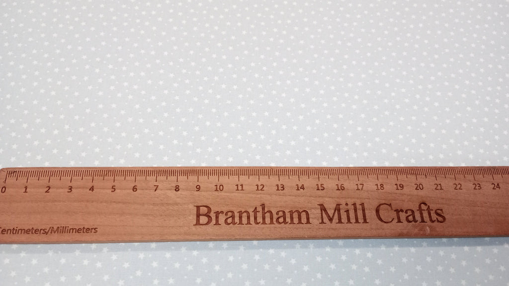 Rose & Hubble, Powder Blue Star Fabric, 110cm width, 100% Cotton Poplin PER HALF METRE