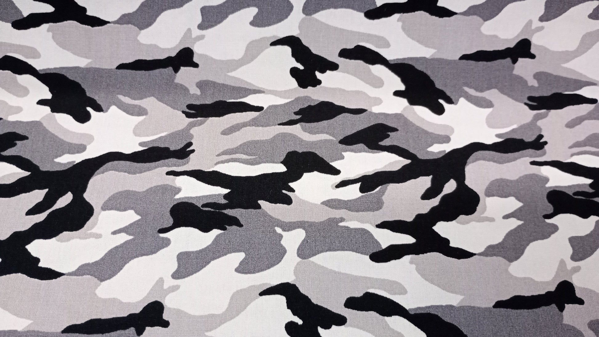 Rose & Hubble, Artic Camouflage Fabric, 110cm width, 100% Cotton Poplin PER HALF METRE
