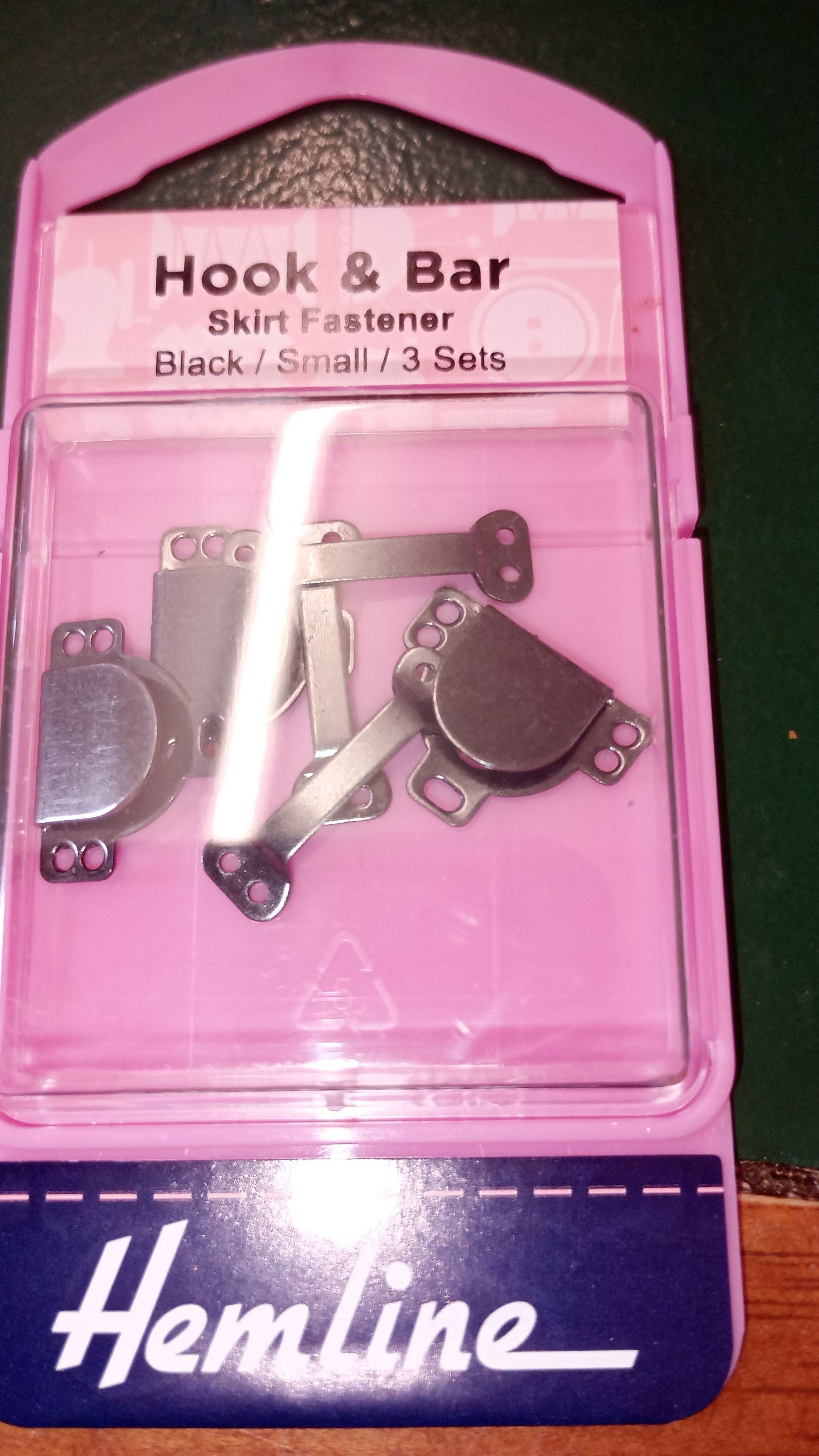 Hemline Hook and Bar: Small, Black, Pack of 3