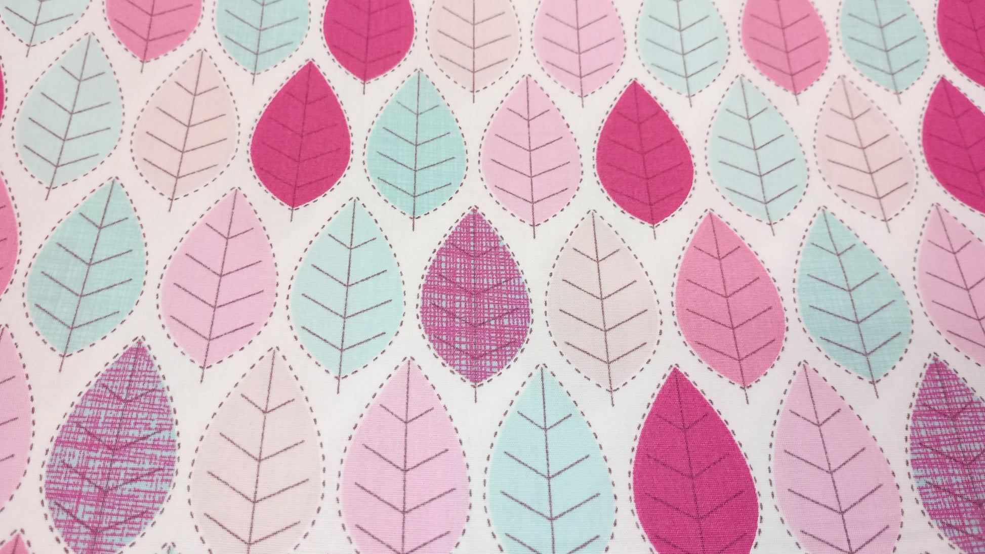 Rose & Hubble, Summer Leaf Fabric, 110cm width, 100% Cotton Poplin PER HALF METRE
