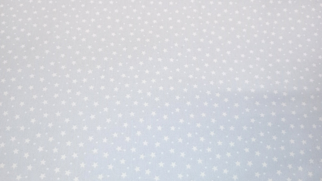 Rose & Hubble, Powder Blue Star Fabric, 110cm width, 100% Cotton Poplin PER HALF METRE
