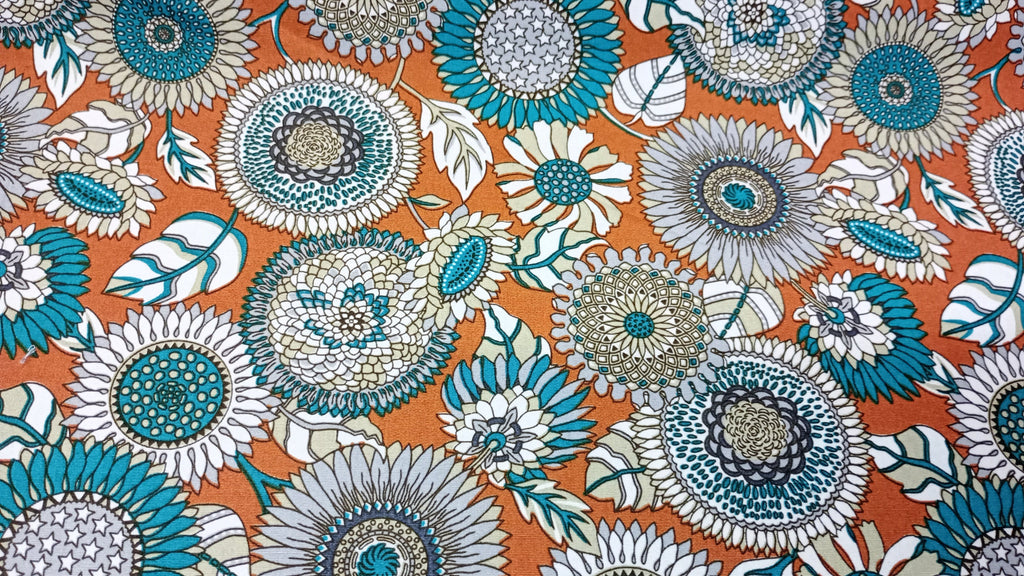 Floral Print Fabric, 110cm width, 100% Cotton Poplin PER HALF METRE