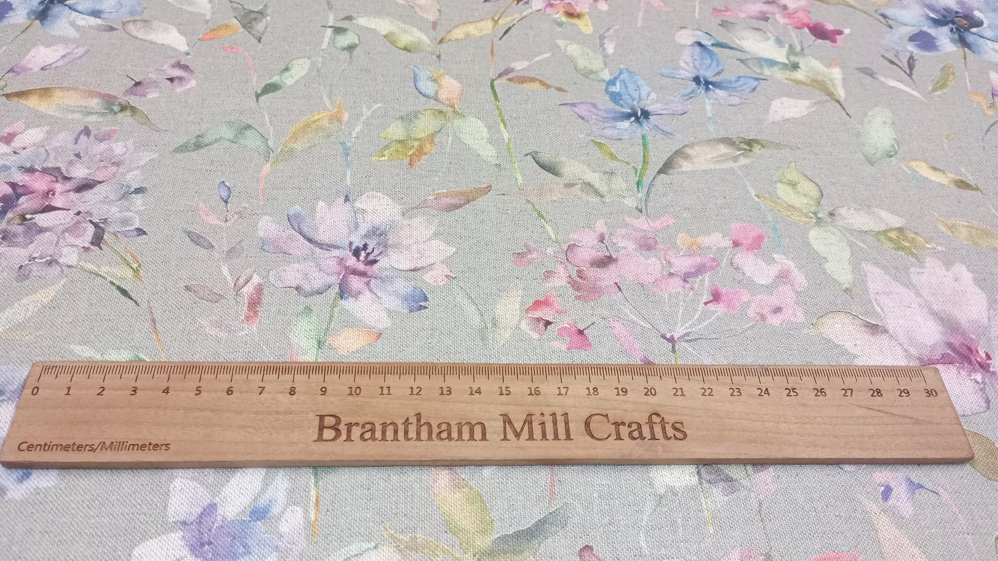 Floral Fabric, Recycled Cotton, Organic Linen, PER HALF METRE