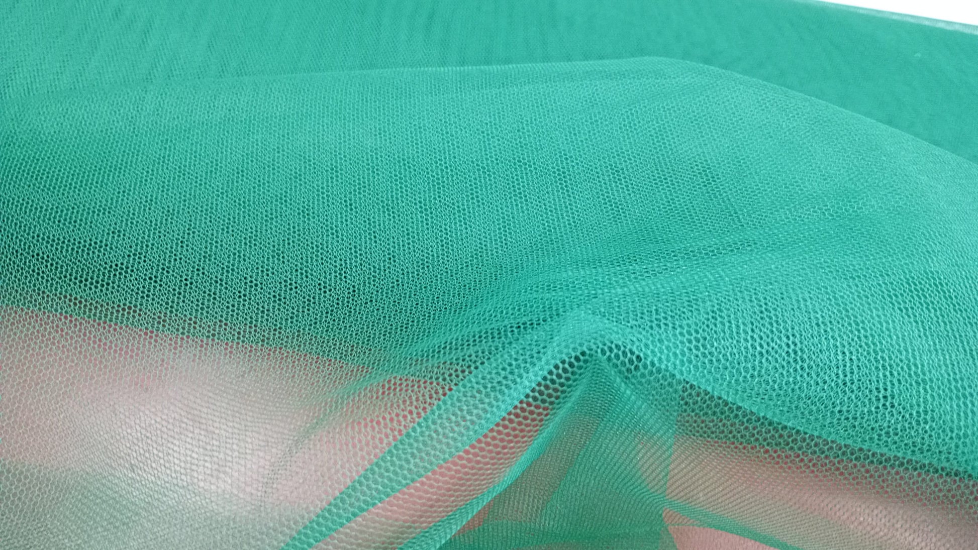 Nylon Net, Green, 150cm width, 100% Nylon Net PER HALF METRE