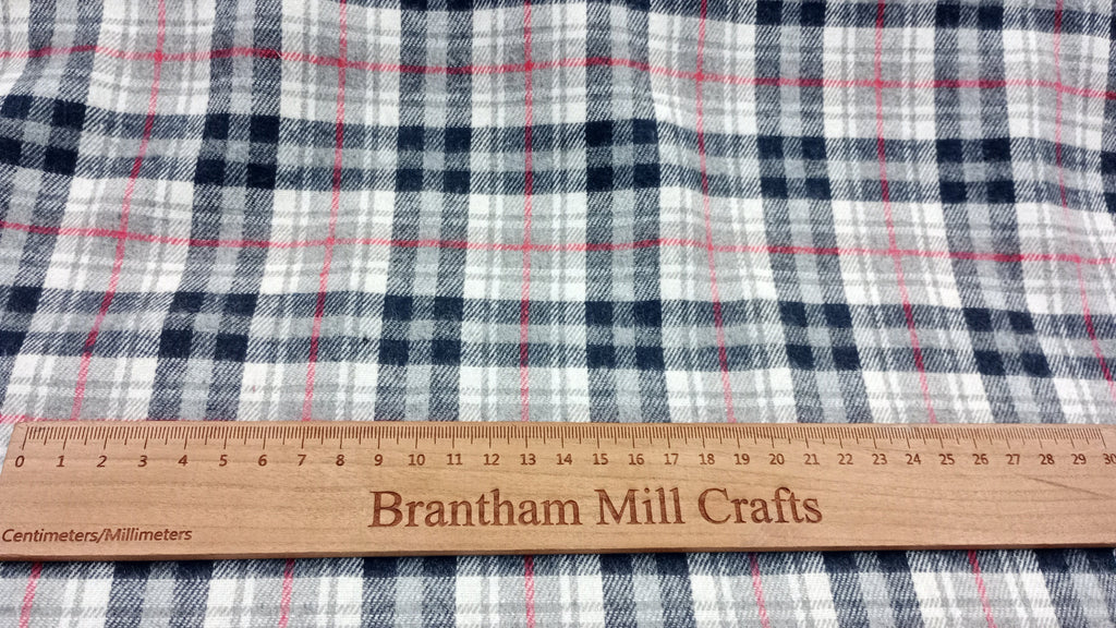 Brush Checked Fabric, 145cm width. PER HALF METRE