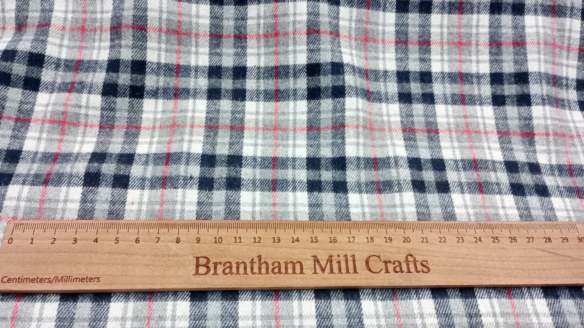 Brush Checked Fabric, 145cm width. PER HALF METRE