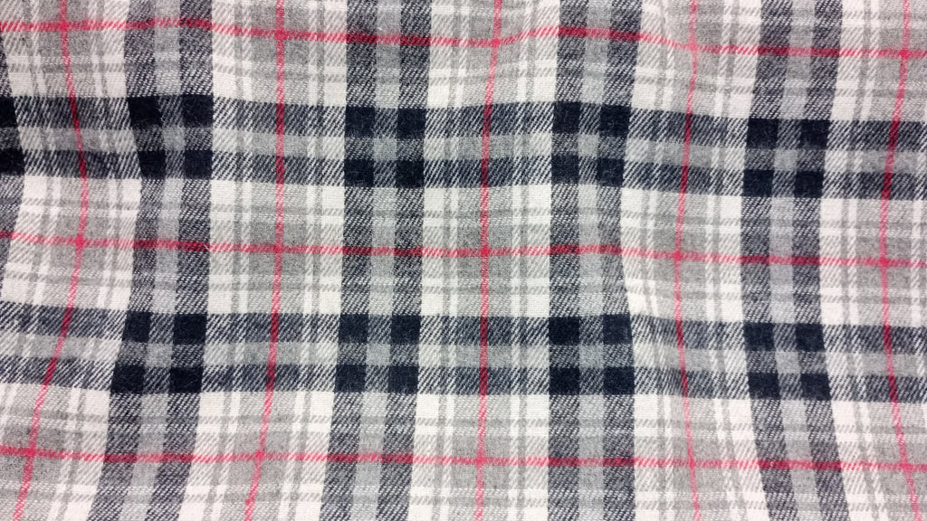 Brush Checked Fabric, 145cm width. PER HALF METRE