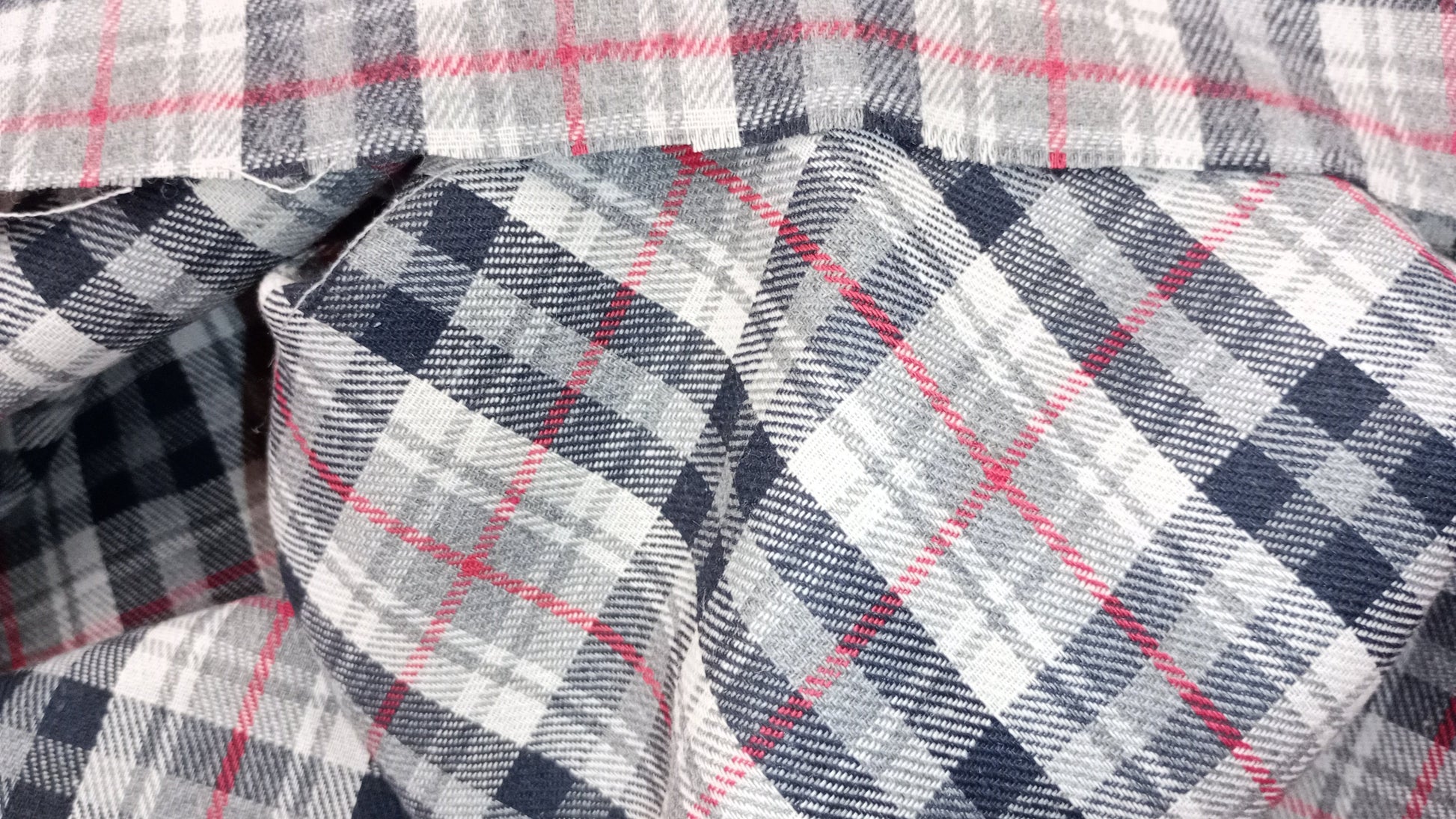 Brush Checked Fabric, 145cm width. PER HALF METRE