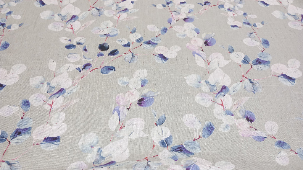 Digitally printed, Eucalyptus print,Fabric, 138cm width, Linen/ Viscose, PER HALF METRE