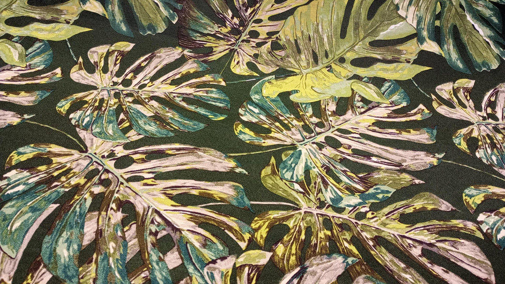 Palm Leaves, Bottle Green Fabric, 140cm width, per half metre,