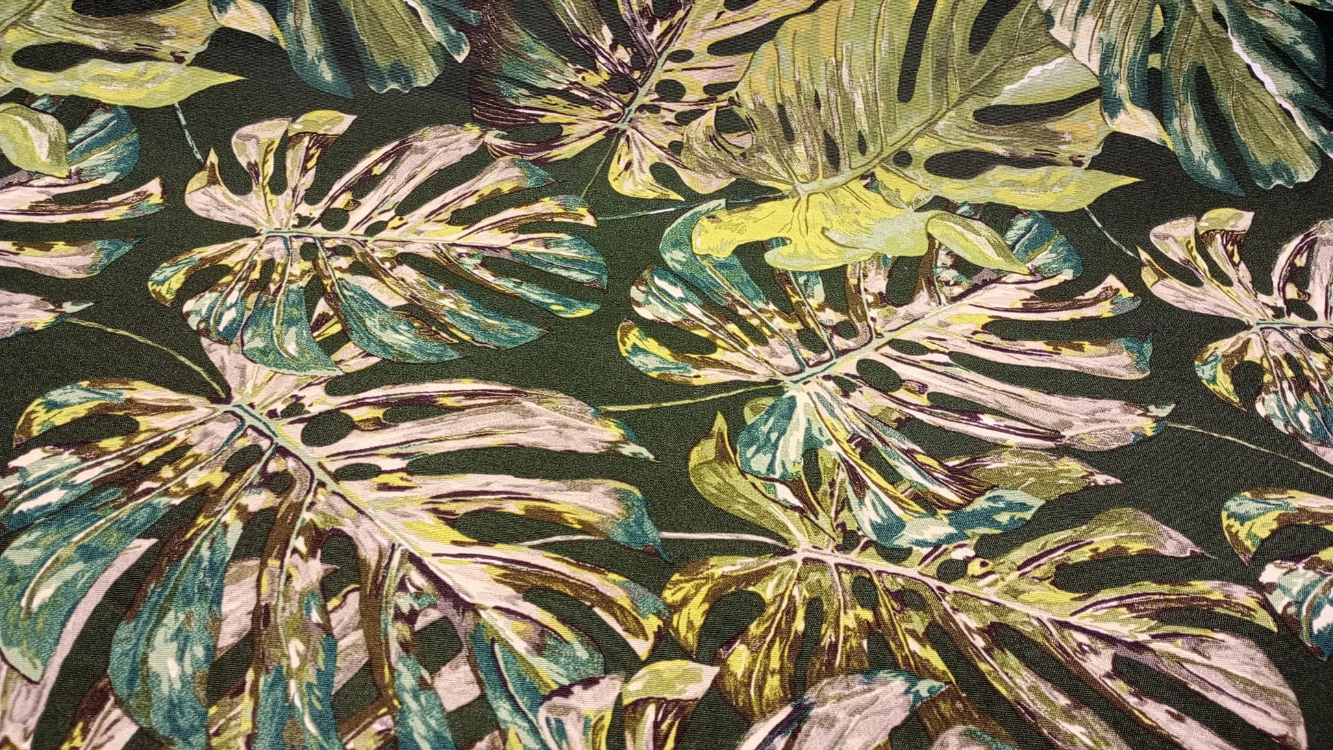 Palm Leaves, Bottle Green Fabric, 140cm width, per half metre,