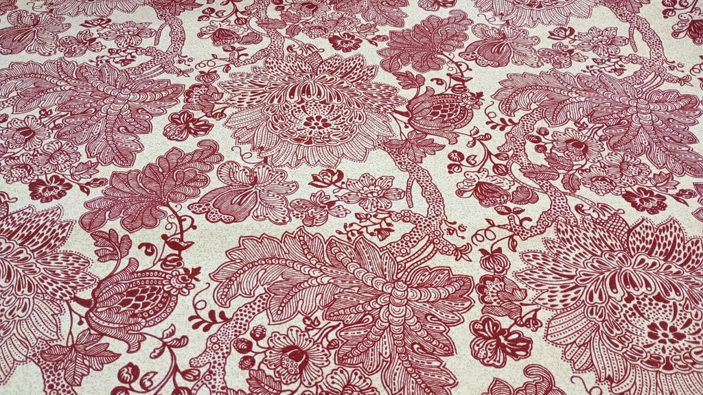 Floral Half panama fabric, 140cm width, Fabric PER HALF METRE