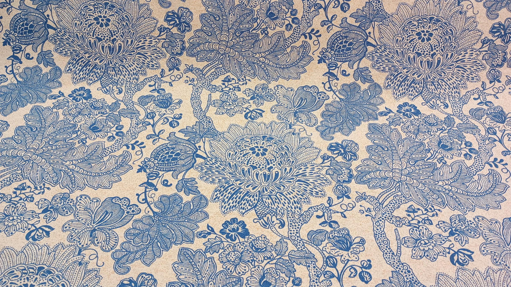 Floral Half panama fabric, 140cm width, Fabric PER HALF METRE