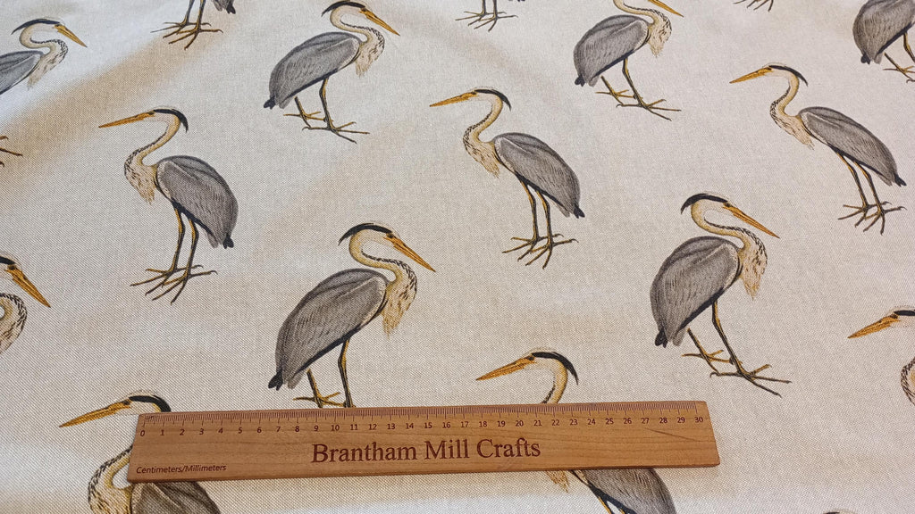 Heron Beige Linen Look Fabric, 140cm width, per half metre