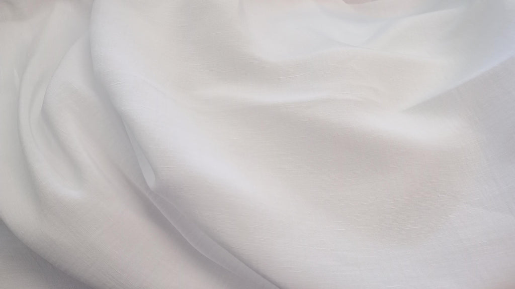 White Linen/ Viscose Fabric, PER HALF METRE
