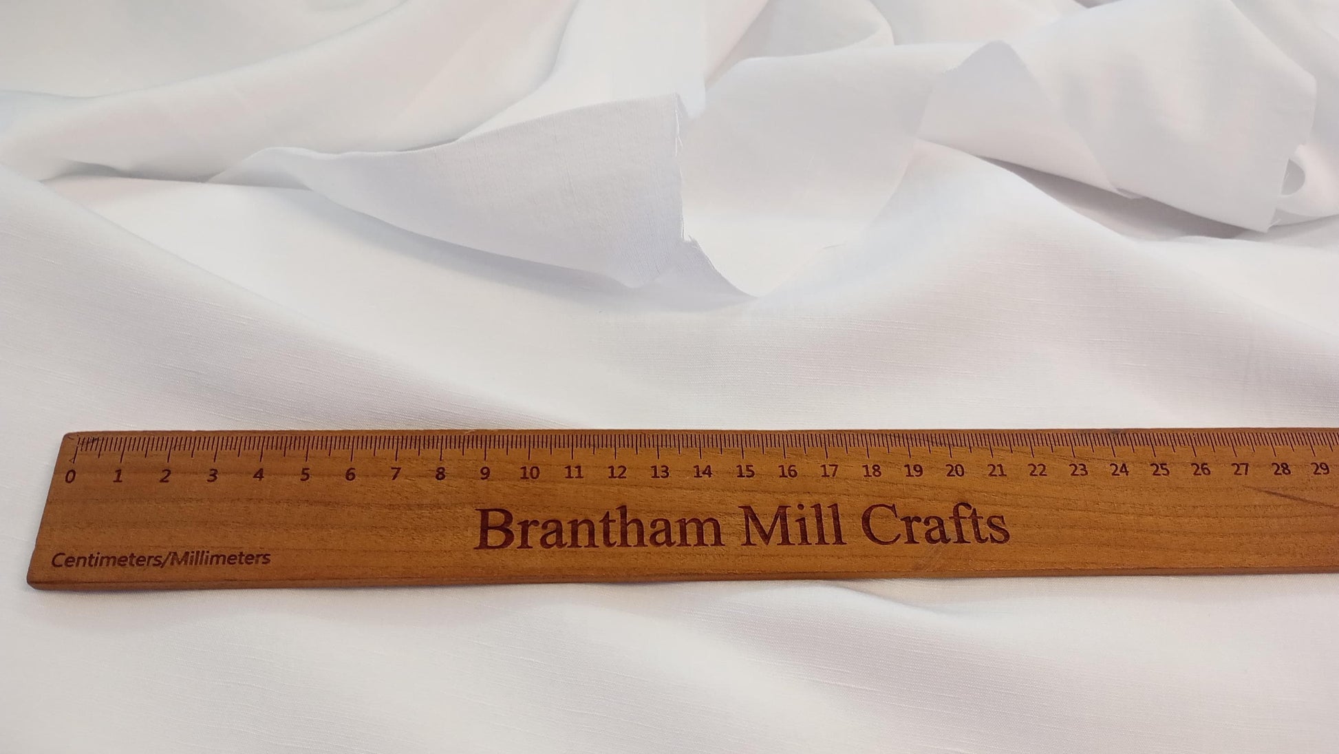 White Linen/ Viscose Fabric, PER HALF METRE