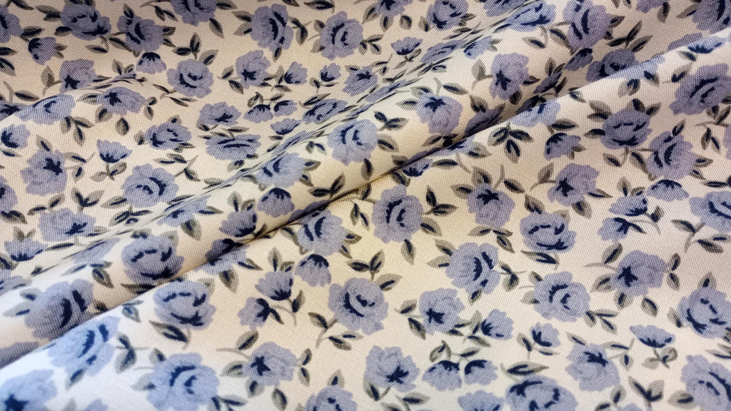 Lavender Floral Viscose Fabric, PER HALF METRE