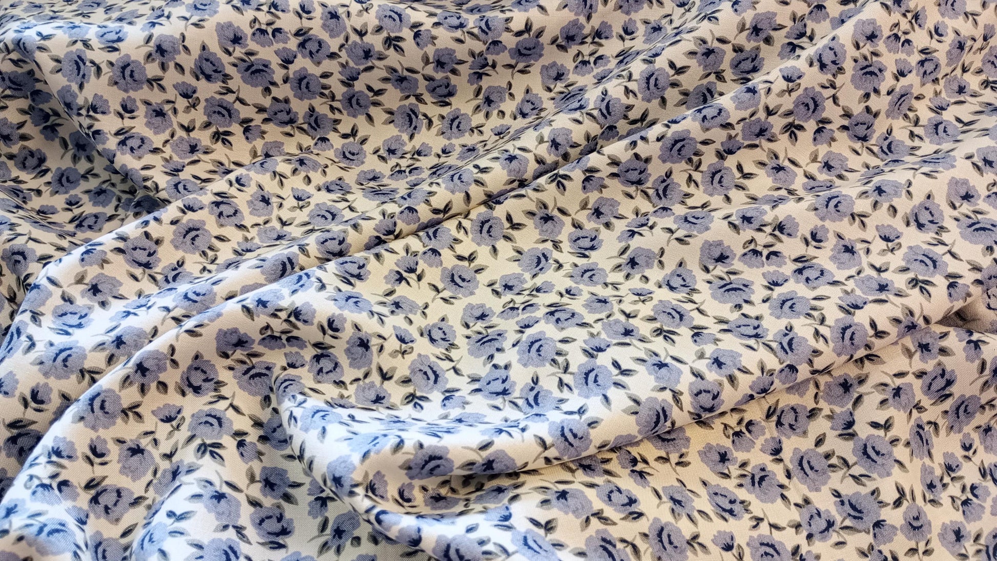Lavender Floral Viscose Fabric, PER HALF METRE