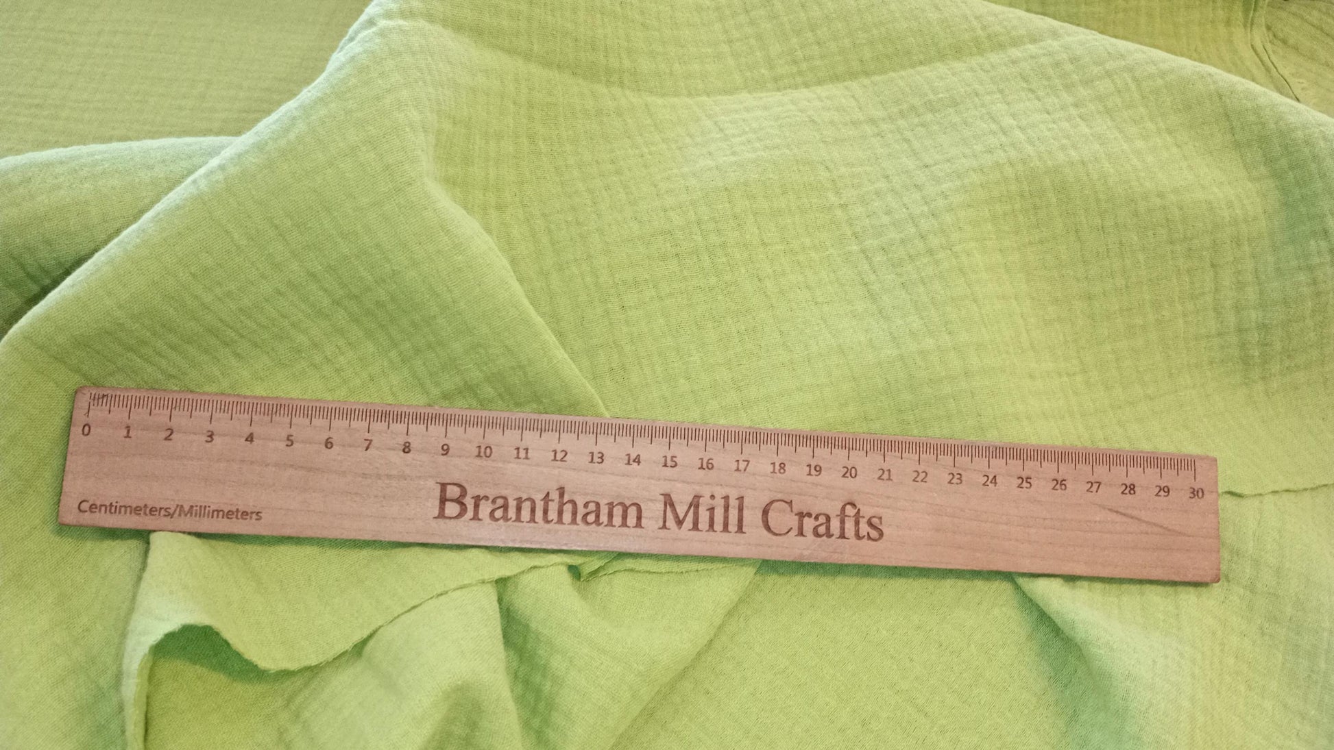 Pistachio 100% Cotton, Double Gauze Muslin Fabric, PER HALF METRE