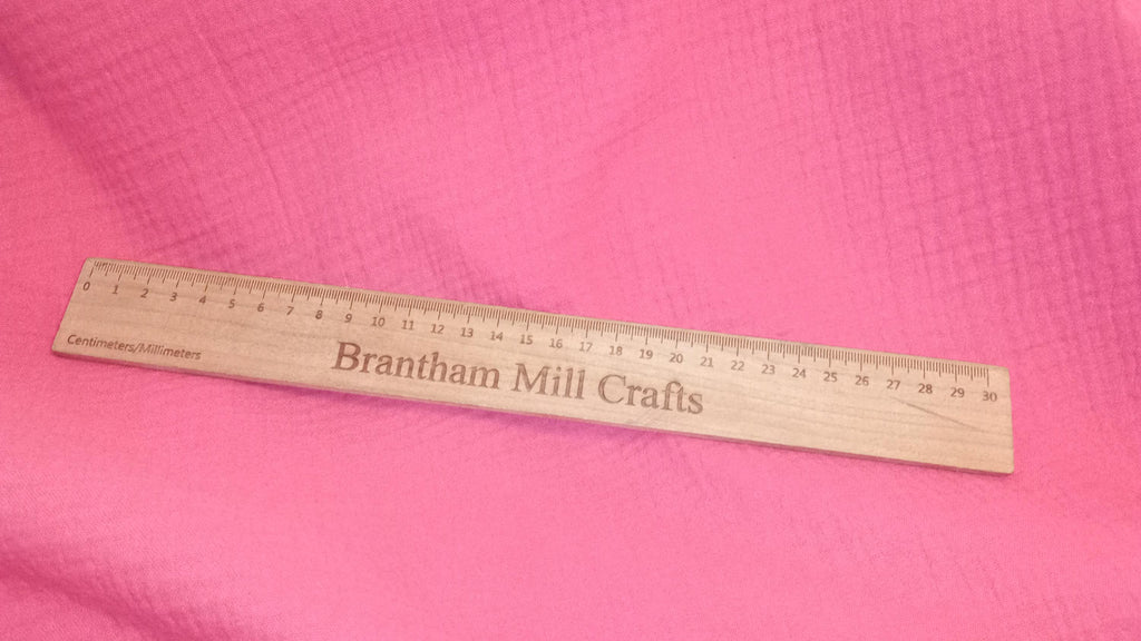 Raspberry 100% Cotton, Double Gauze Muslin Fabric, PER HALF METRE