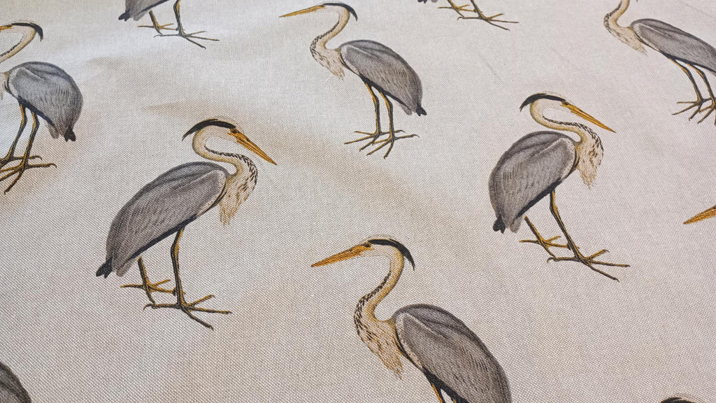 Heron Beige Linen Look Fabric, 140cm width, per half metre